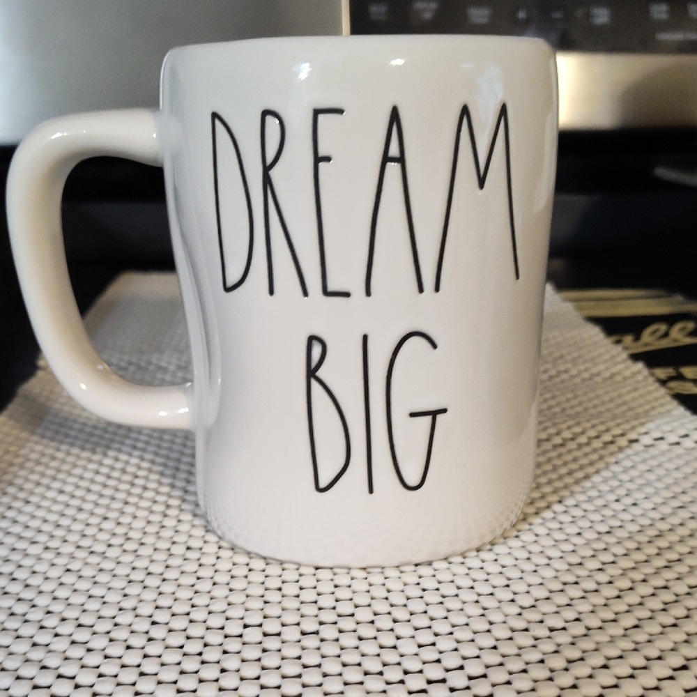 Rae Dunn White 'Dream Big' Ceramic Mug
